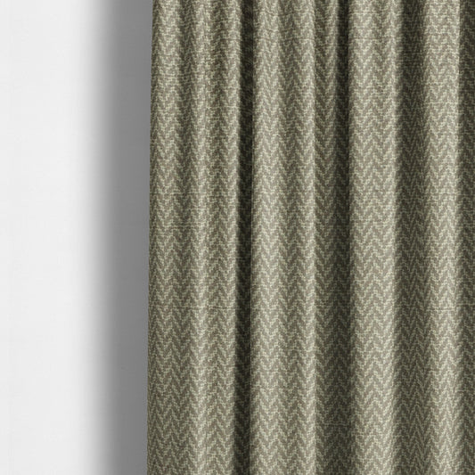 California Chevron Pattern Chenille Material In Silver Upholstery Fabric CTR-1244 - Made To Measure Curtains